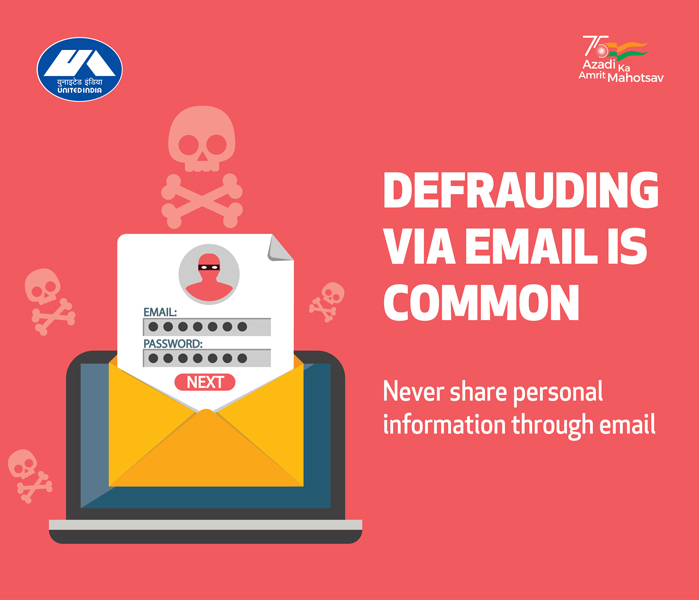 Never share personal information through mail